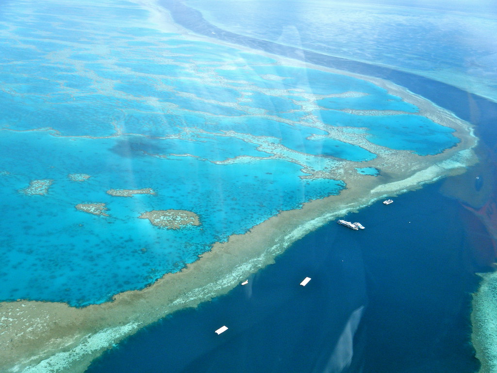 Great Barrier Reef above sky